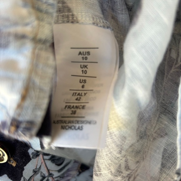 Nicholas Floral Linen Maxi Dress w/ Pockets Multicolor Boho Prairie - Picture 6 of 6